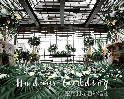 the green theme wedding upgrade decoration by HMDAYS at Alila Villas Bali